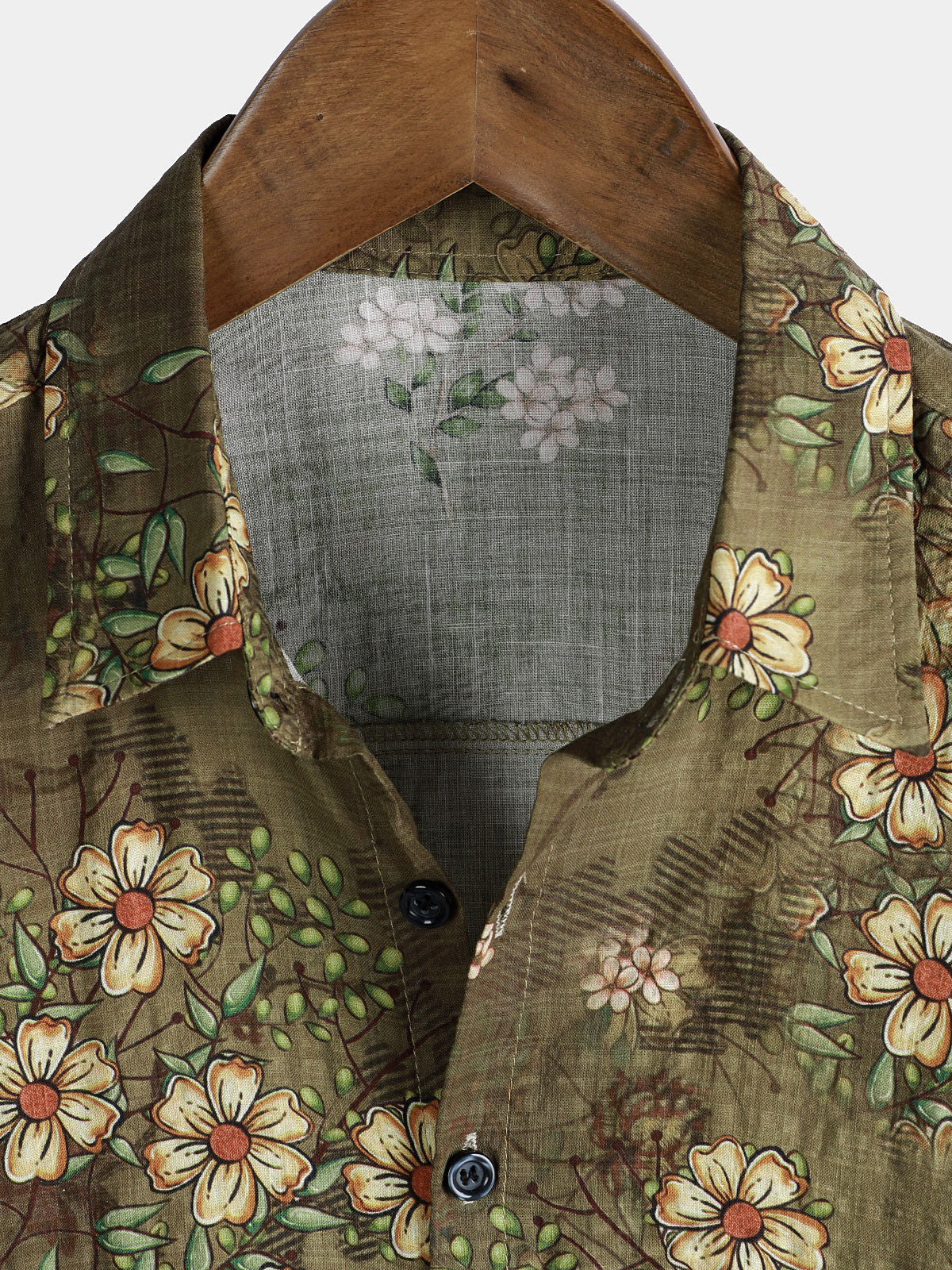 Chemise à manches courtes à imprimé floral rétro pour homme
