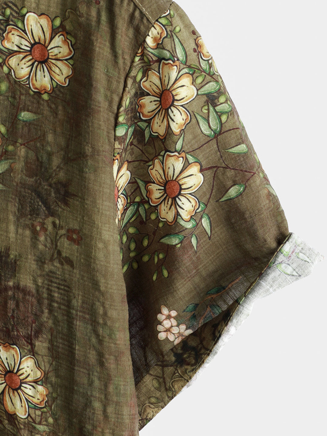 Chemise à manches courtes à imprimé floral rétro pour homme