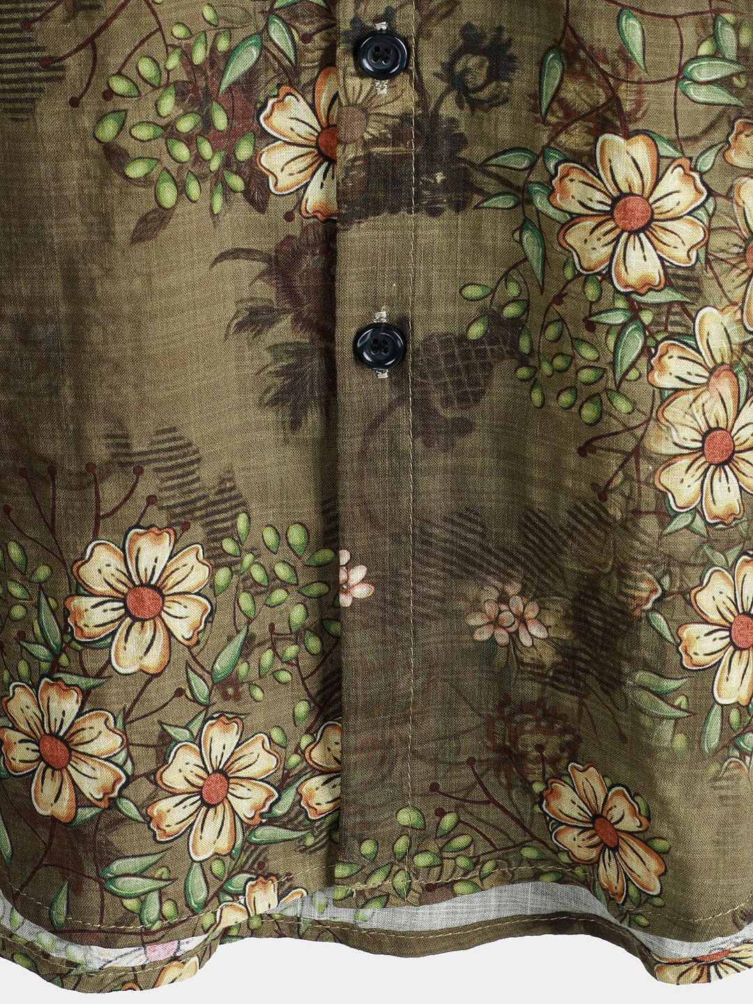 Chemise à manches courtes à imprimé floral rétro pour homme