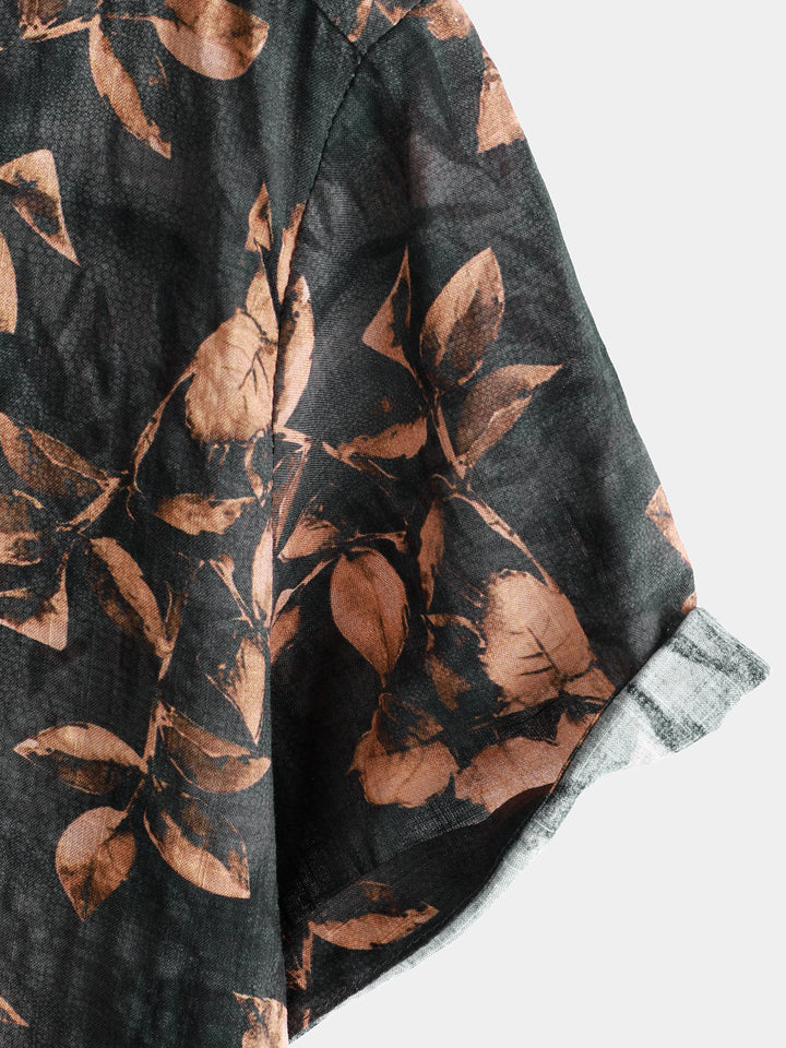 Chemise de vacances respirante à manches courtes et imprimé floral rétro pour homme