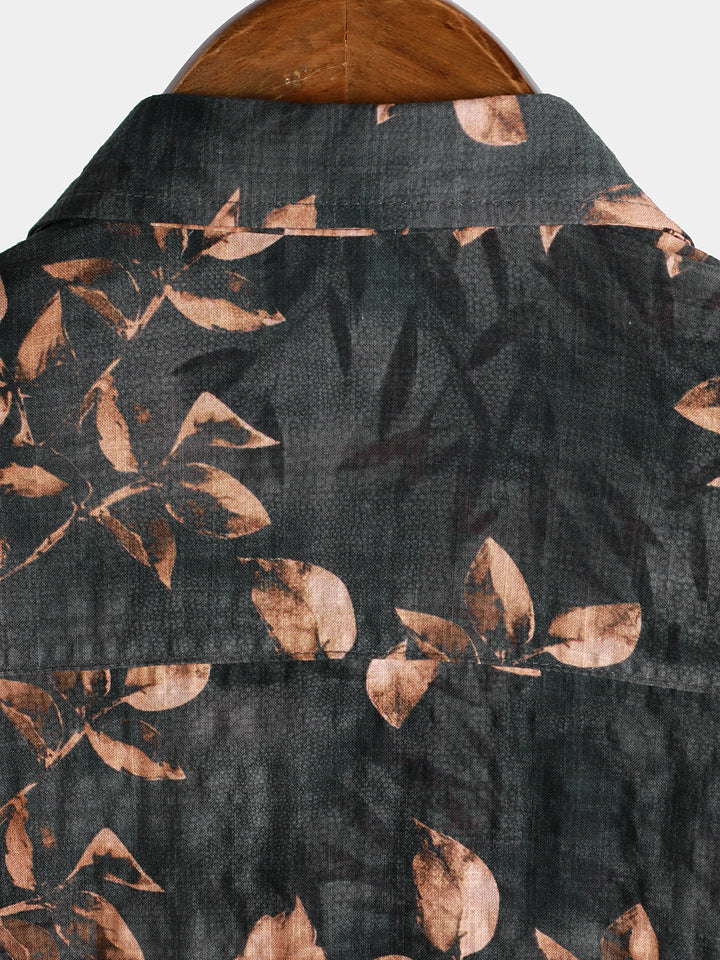 Chemise de vacances respirante à manches courtes et imprimé floral rétro pour homme