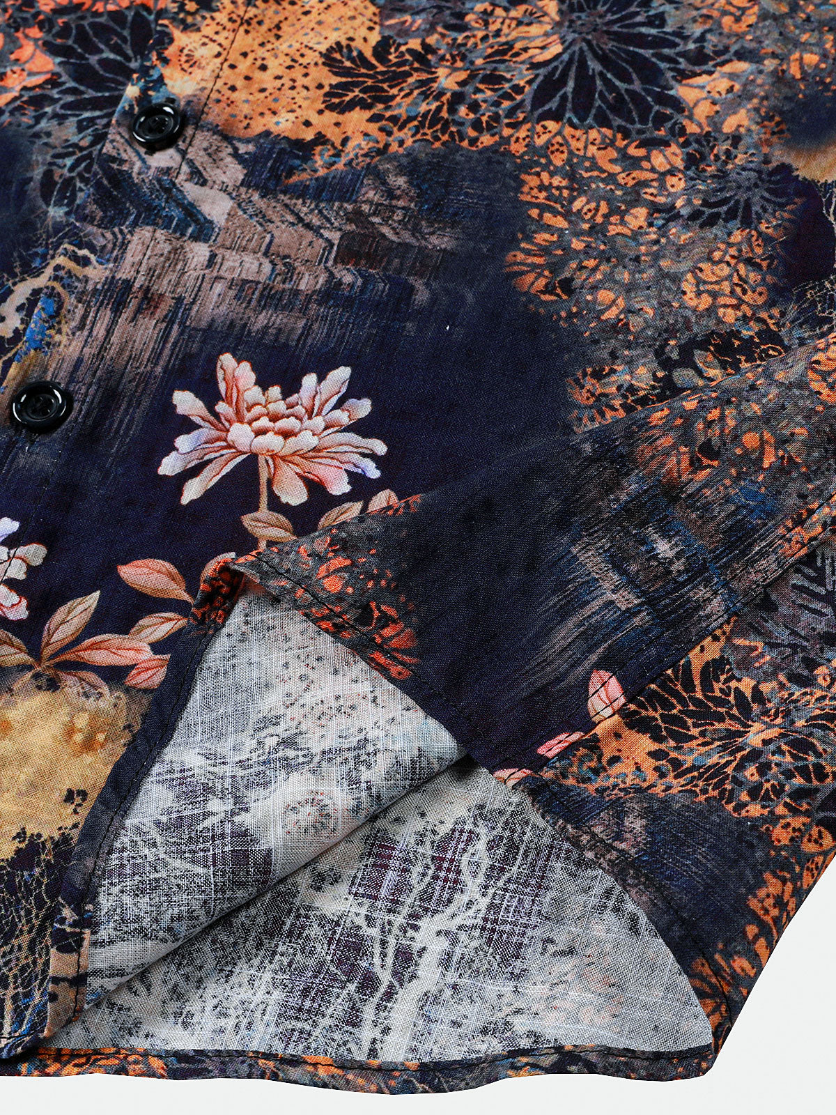 Chemise homme manches courtes motif floral vintage vacances d’été