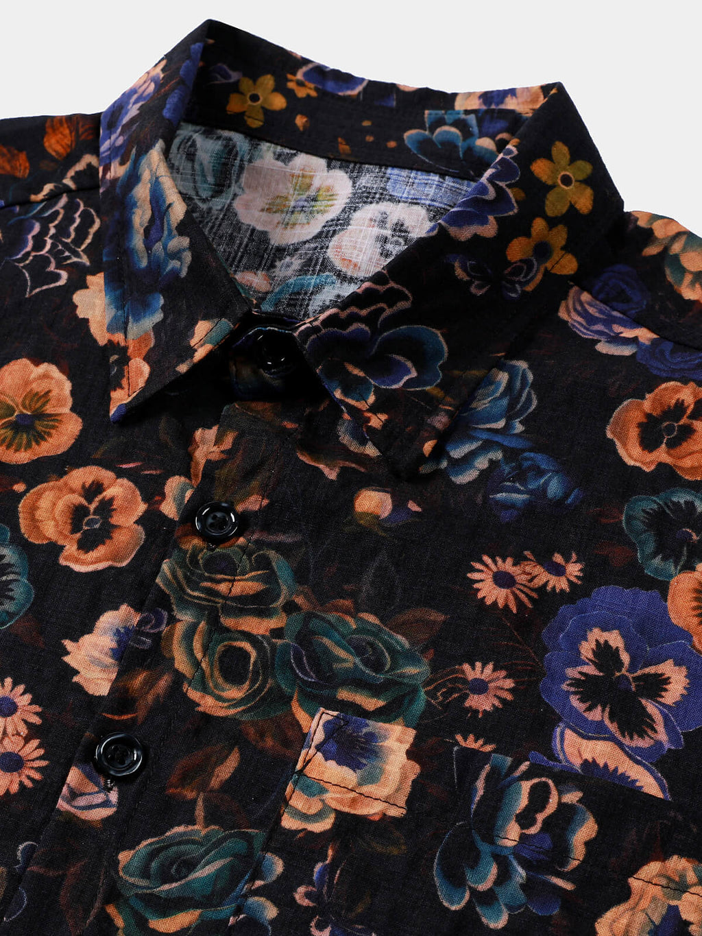 Chemise à Manches Courtes Bohème avec Imprimé Floral Vintage pour Homme