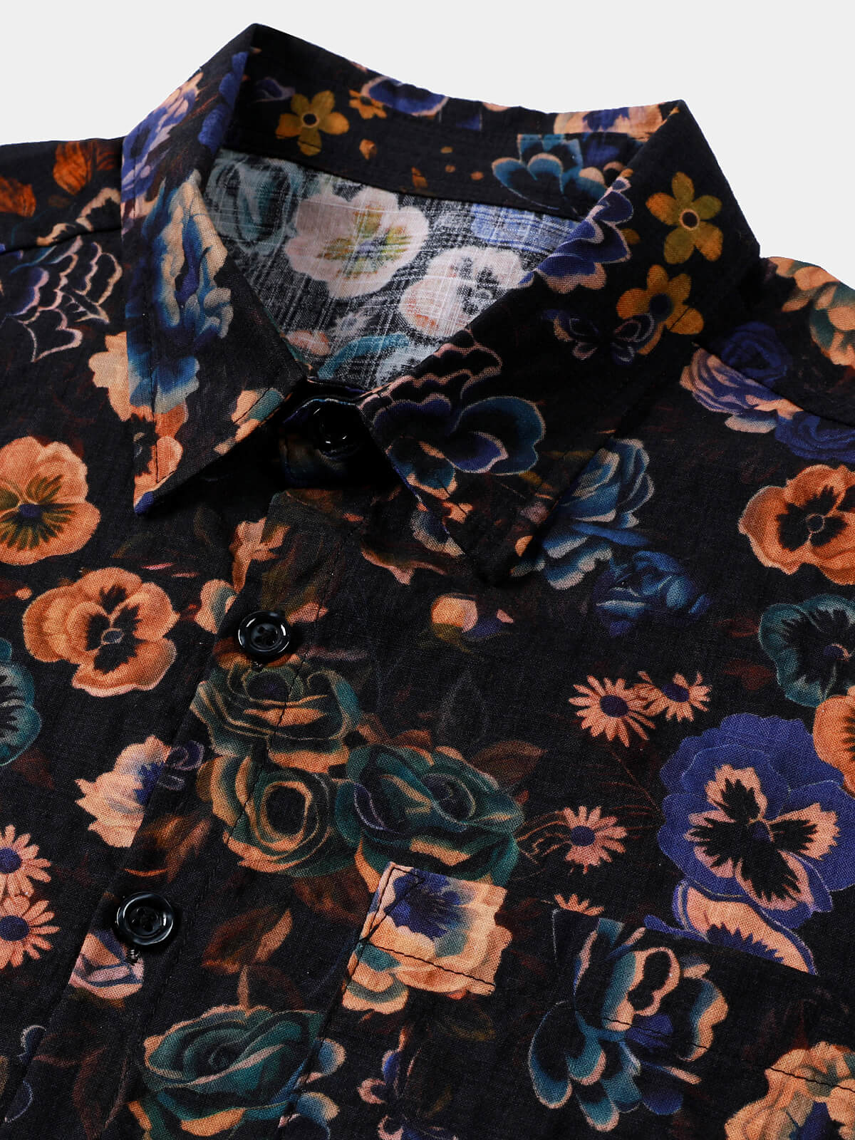 Chemise à Manches Courtes Bohème avec Imprimé Floral Vintage pour Homme