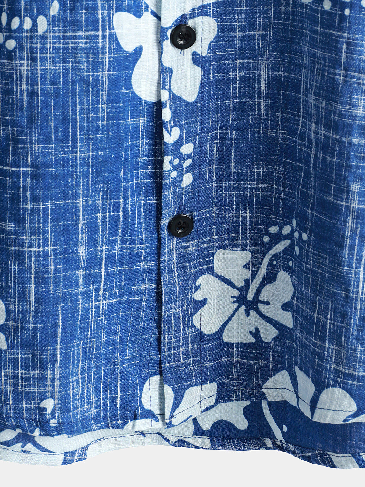 Chemise de Plage Tropicale Hawaïenne pour Homme à Manches Courtes avec Boutons en Bleu Floral Vintage