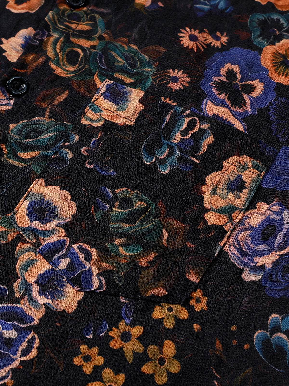 Chemise à Manches Courtes Bohème avec Imprimé Floral Vintage pour Homme