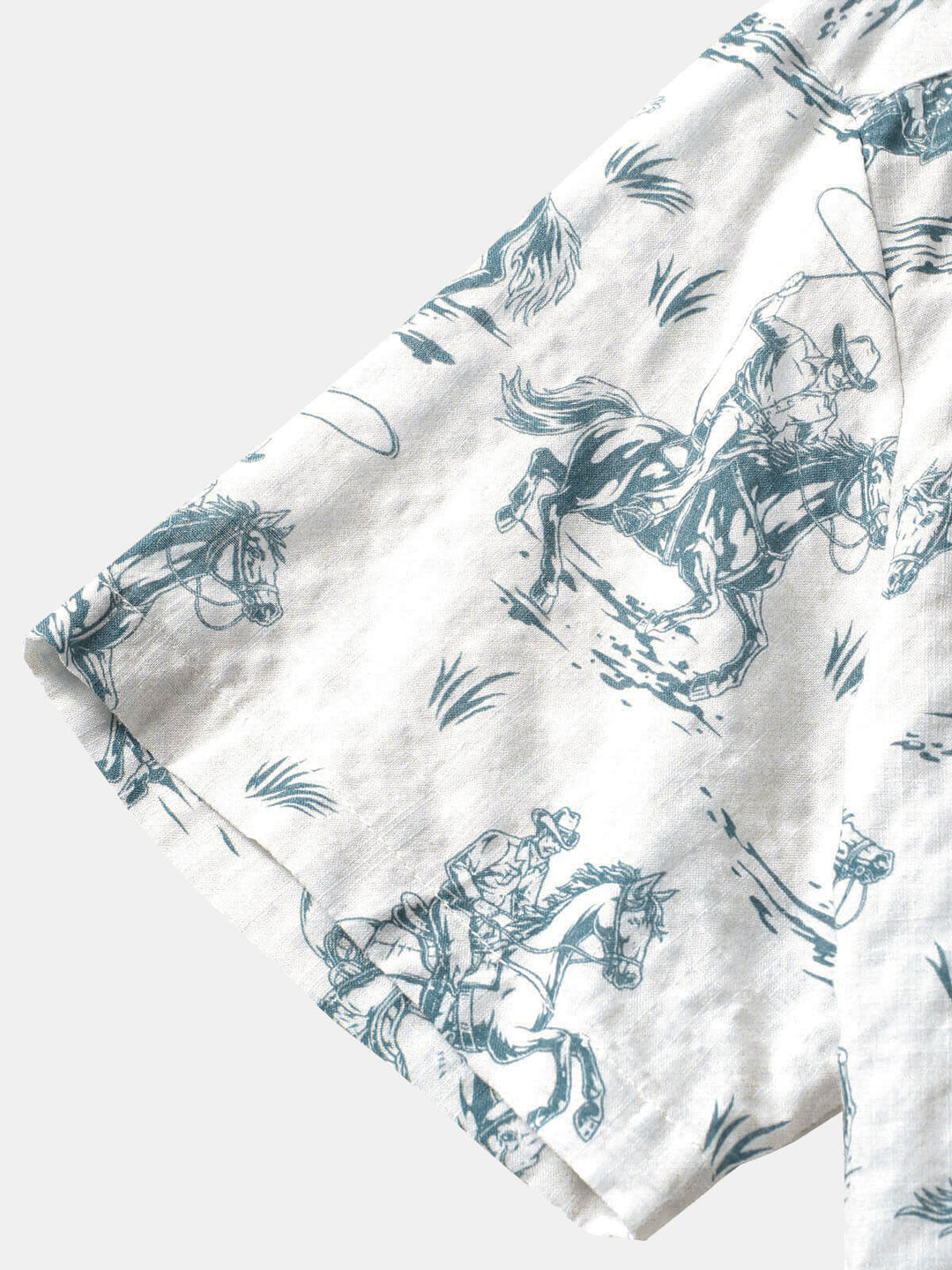 Chemise à manches courtes pour hommes, imprimé cheval, Cowboy, boutonnée, vacances