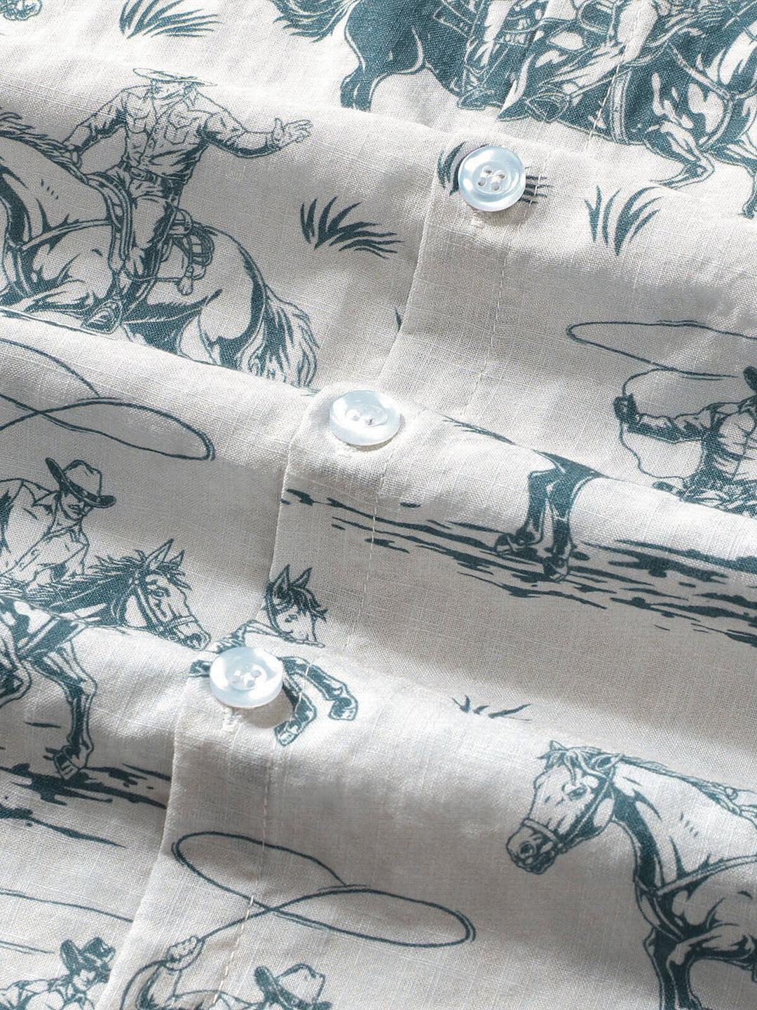 Chemise à manches courtes pour hommes, imprimé cheval, Cowboy, boutonnée, vacances