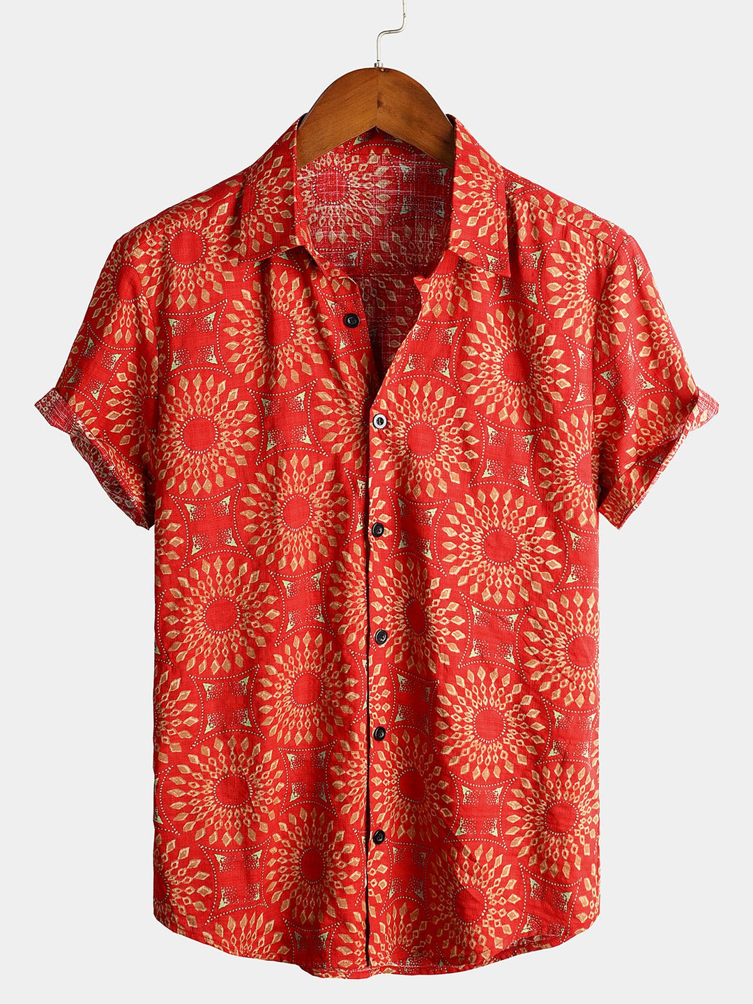 Chemise à manches courtes rétro boutonnée d&