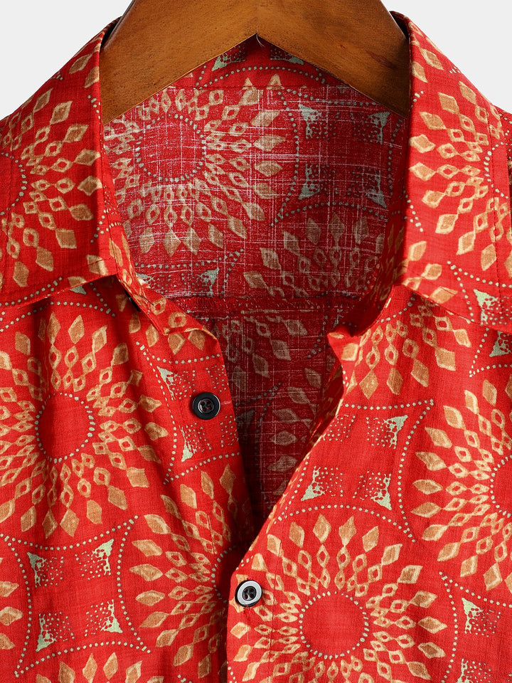 Chemise à manches courtes rétro boutonnée d&