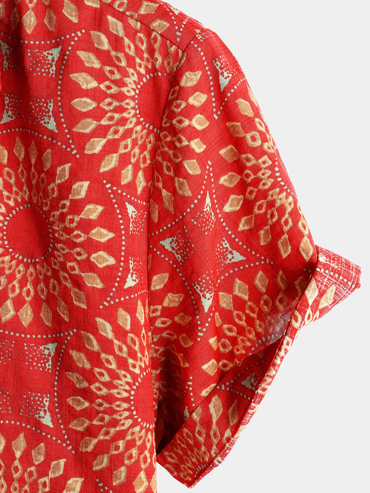 Chemise à manches courtes rétro boutonnée d&