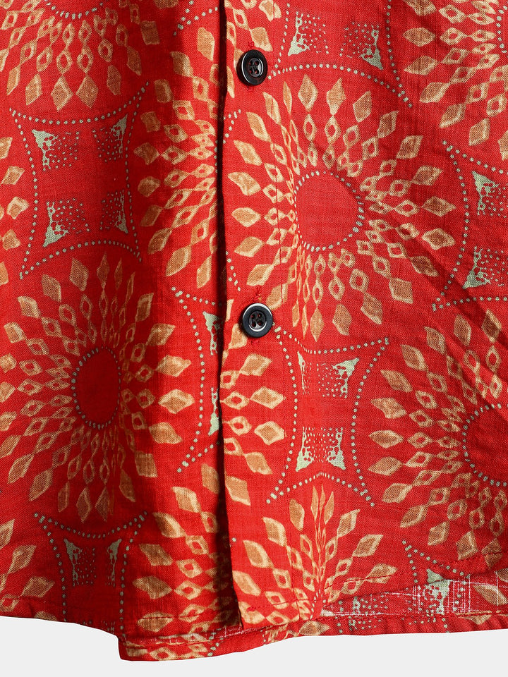 Chemise à manches courtes rétro boutonnée d&