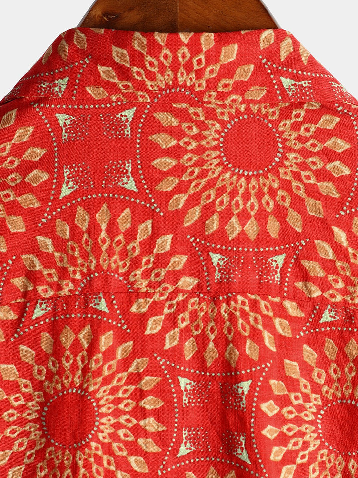 Chemise à manches courtes rétro boutonnée d&