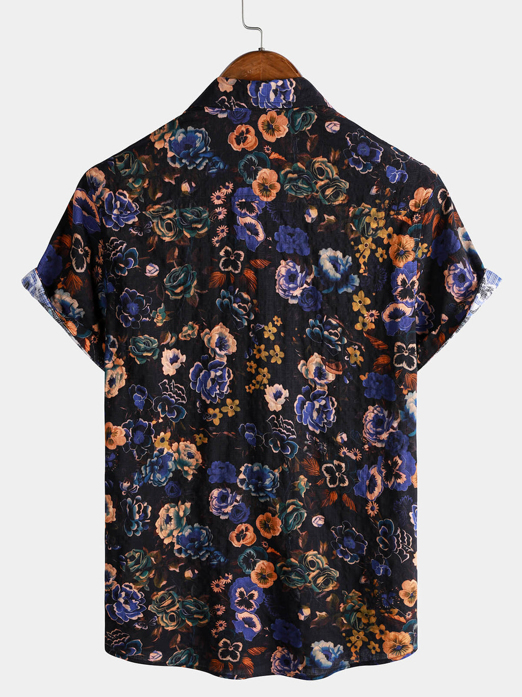 Chemise à Manches Courtes Bohème avec Imprimé Floral Vintage pour Homme