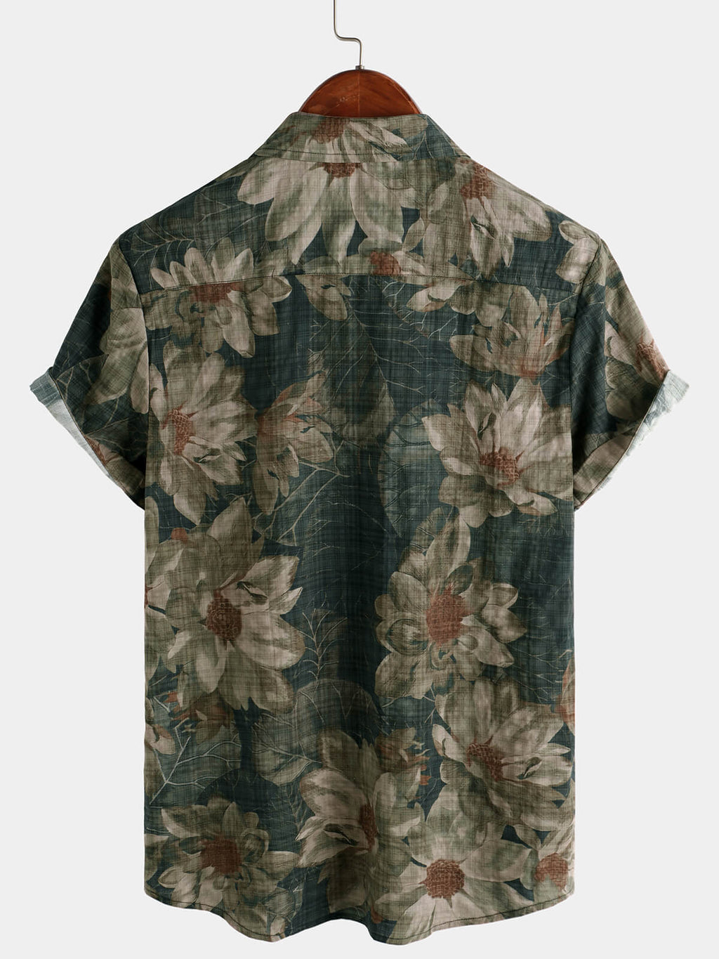 Chemise à manches courtes décontractée à imprimé floral vintage pour homme