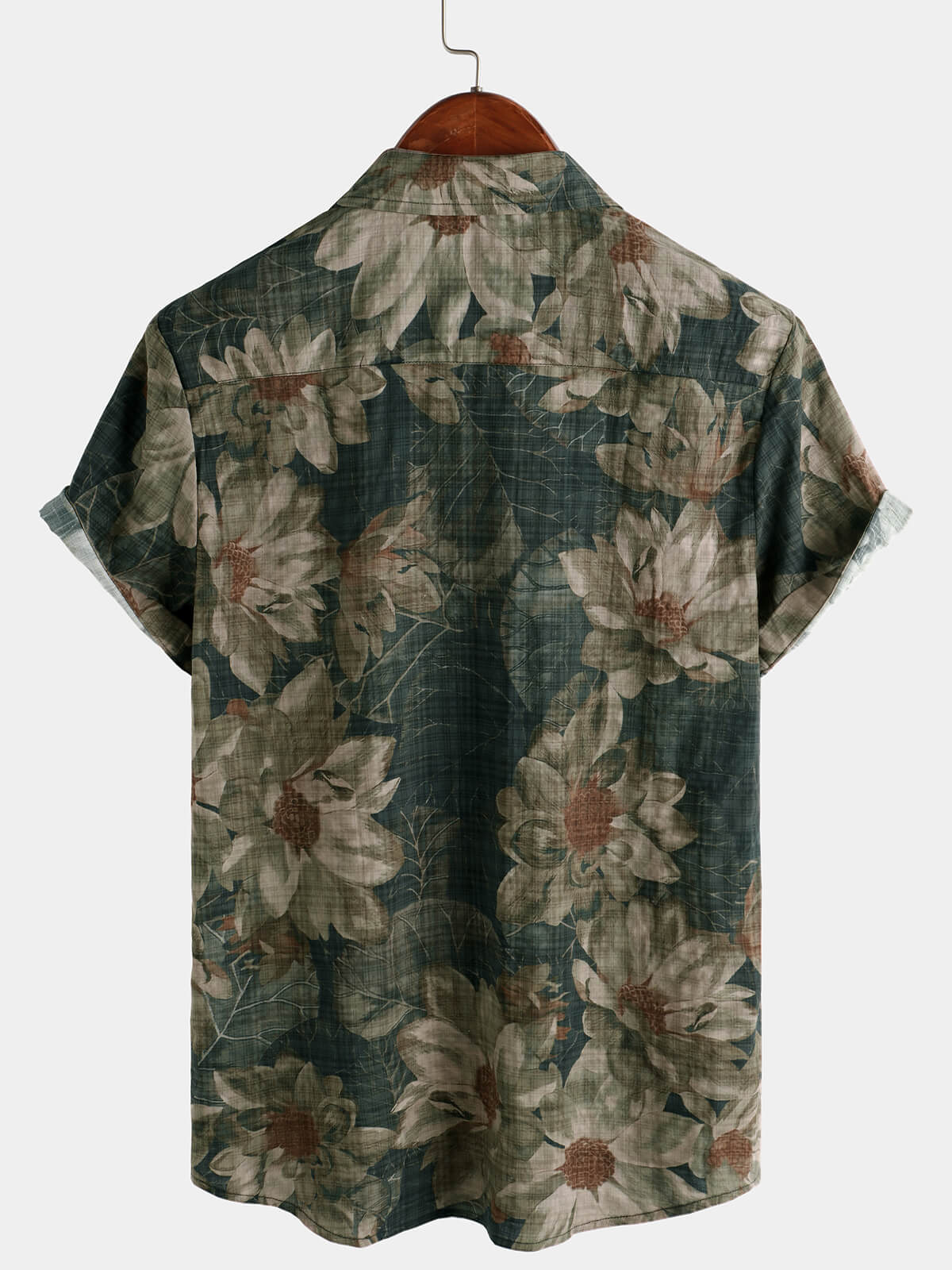 Chemise à manches courtes décontractée à imprimé floral vintage pour homme
