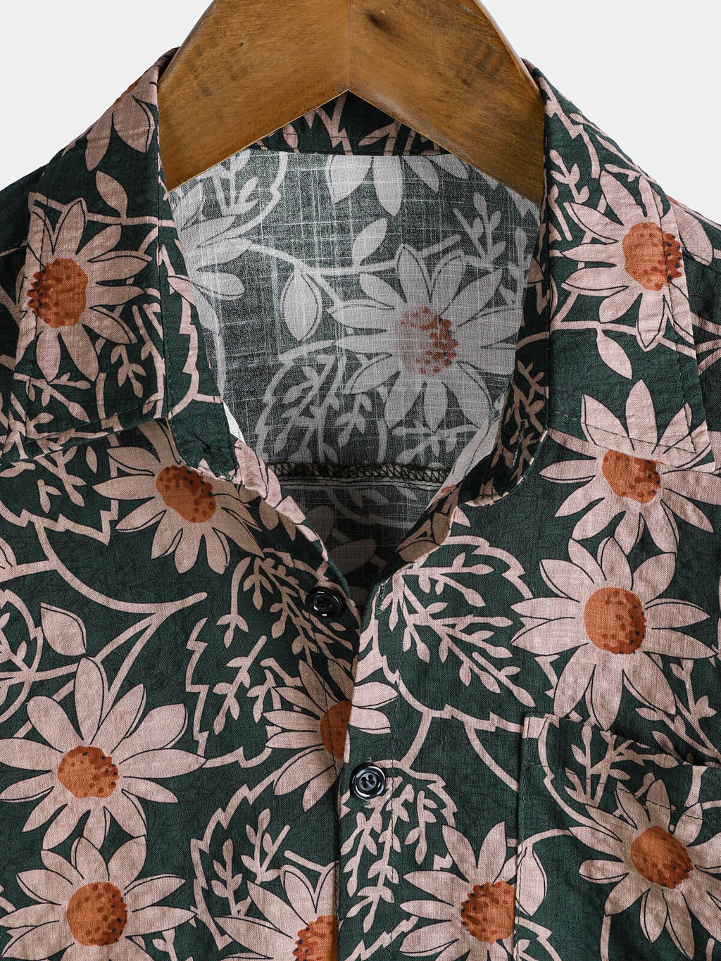Chemise hawaïenne à manches courtes et imprimé marguerites rétro pour homme