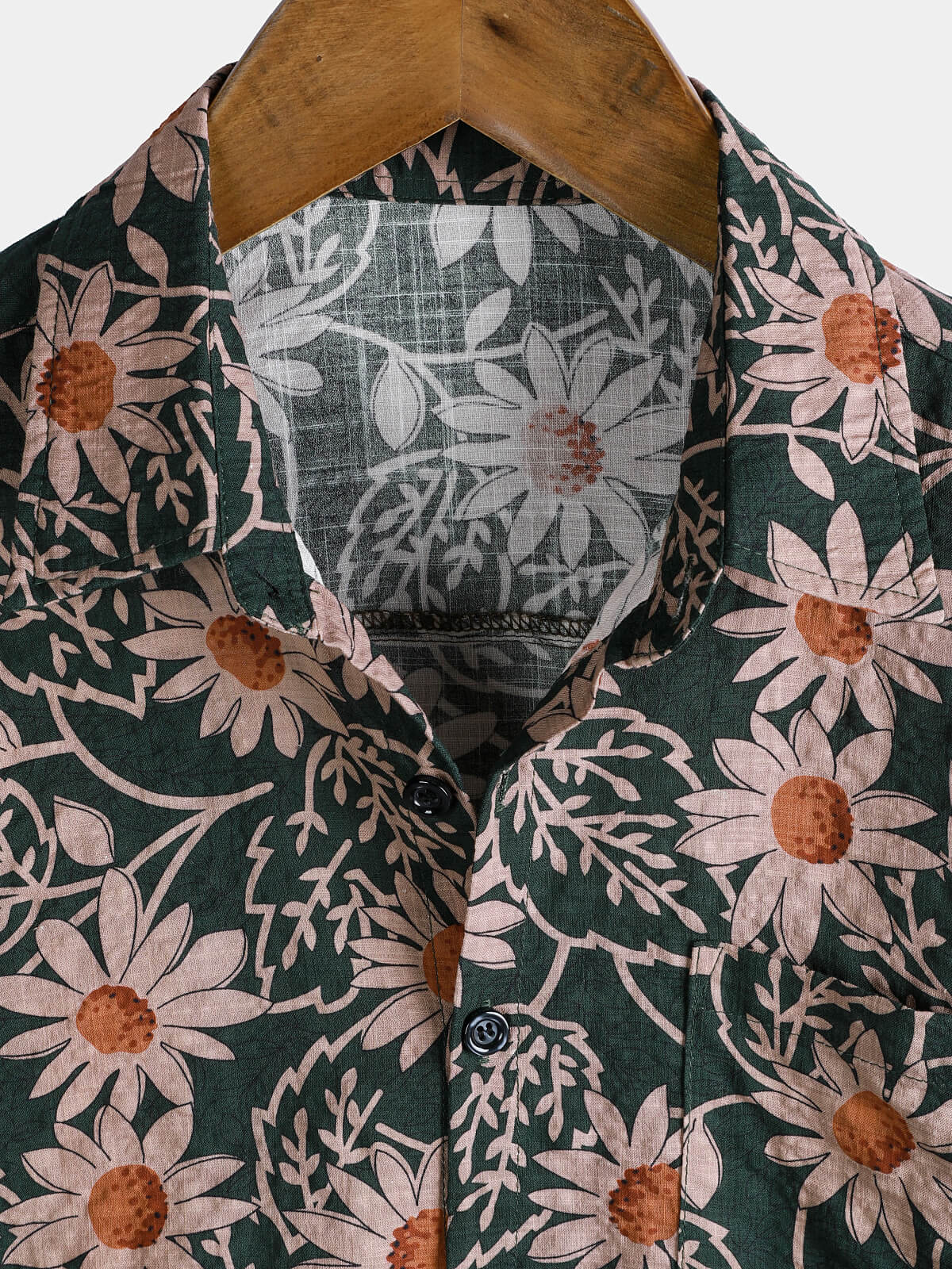 Chemise hawaïenne à manches courtes et imprimé marguerites rétro pour homme