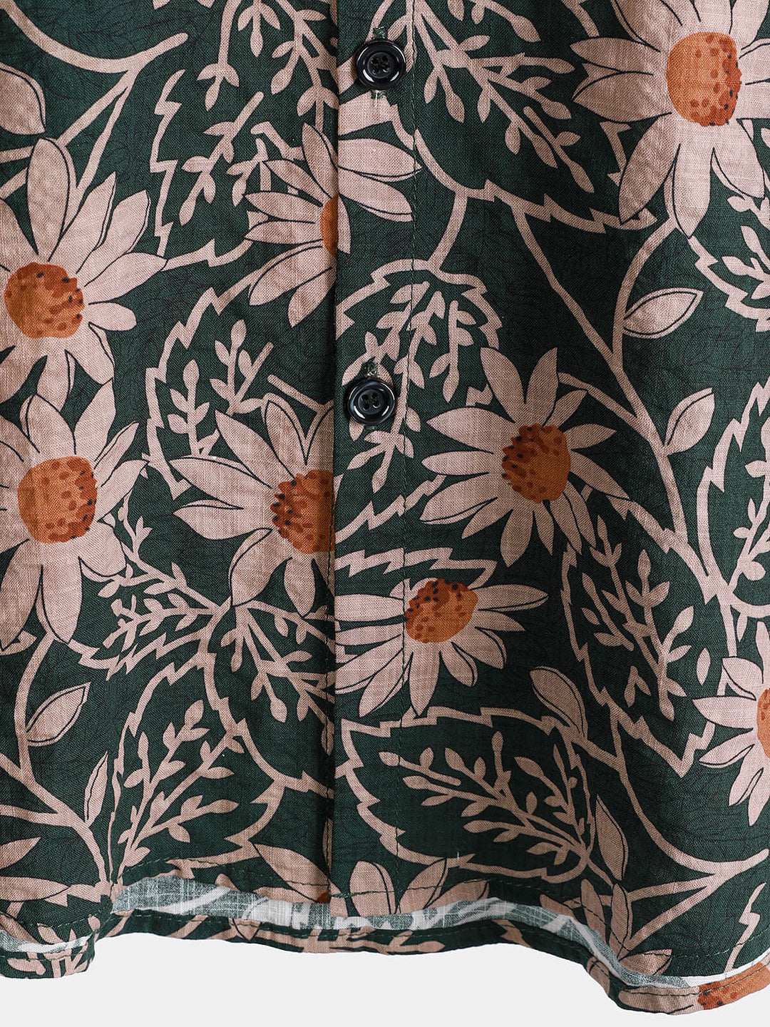 Chemise hawaïenne à manches courtes et imprimé marguerites rétro pour homme