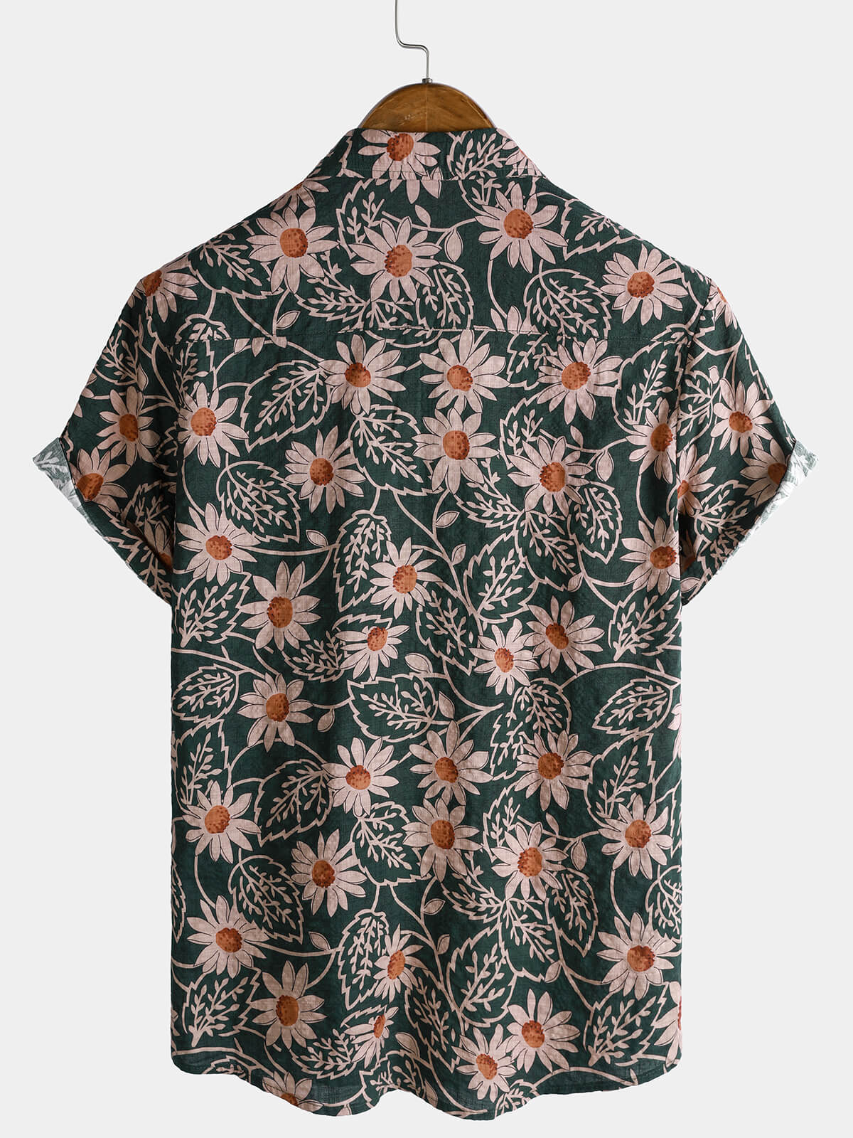Chemise hawaïenne à manches courtes et imprimé marguerites rétro pour homme