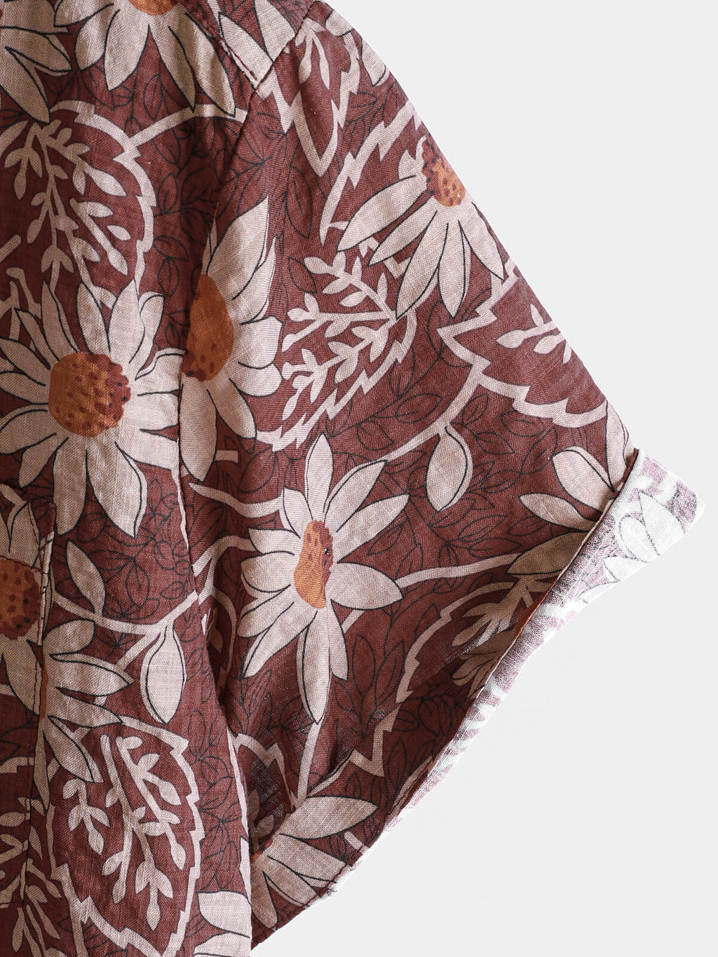 Chemise à manches courtes à imprimé marguerites rétro pour homme