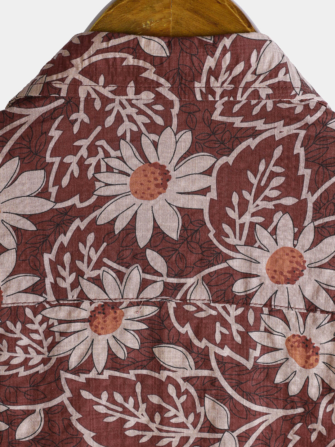 Chemise à manches courtes à imprimé marguerites rétro pour homme