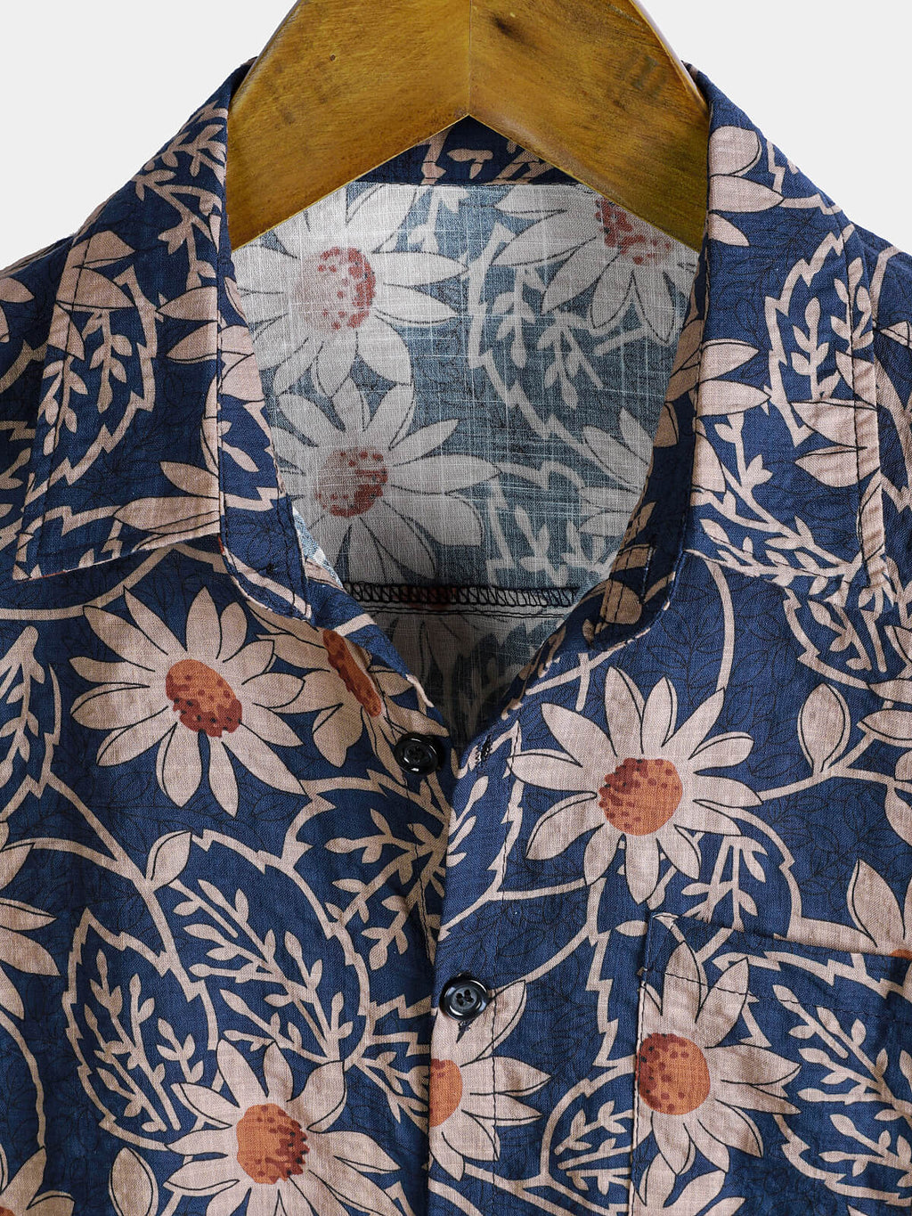 Chemise boutonnée à manches courtes et motif floral pour homme, style rétro, idéal pour les vacances à la plage