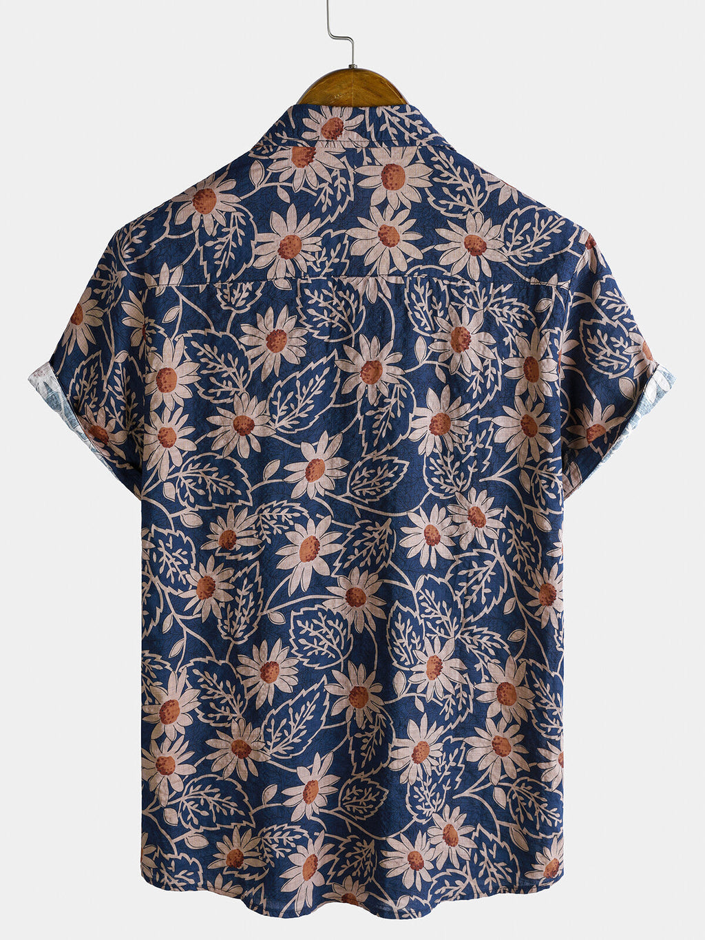 Chemise boutonnée à manches courtes et motif floral pour homme, style rétro, idéal pour les vacances à la plage