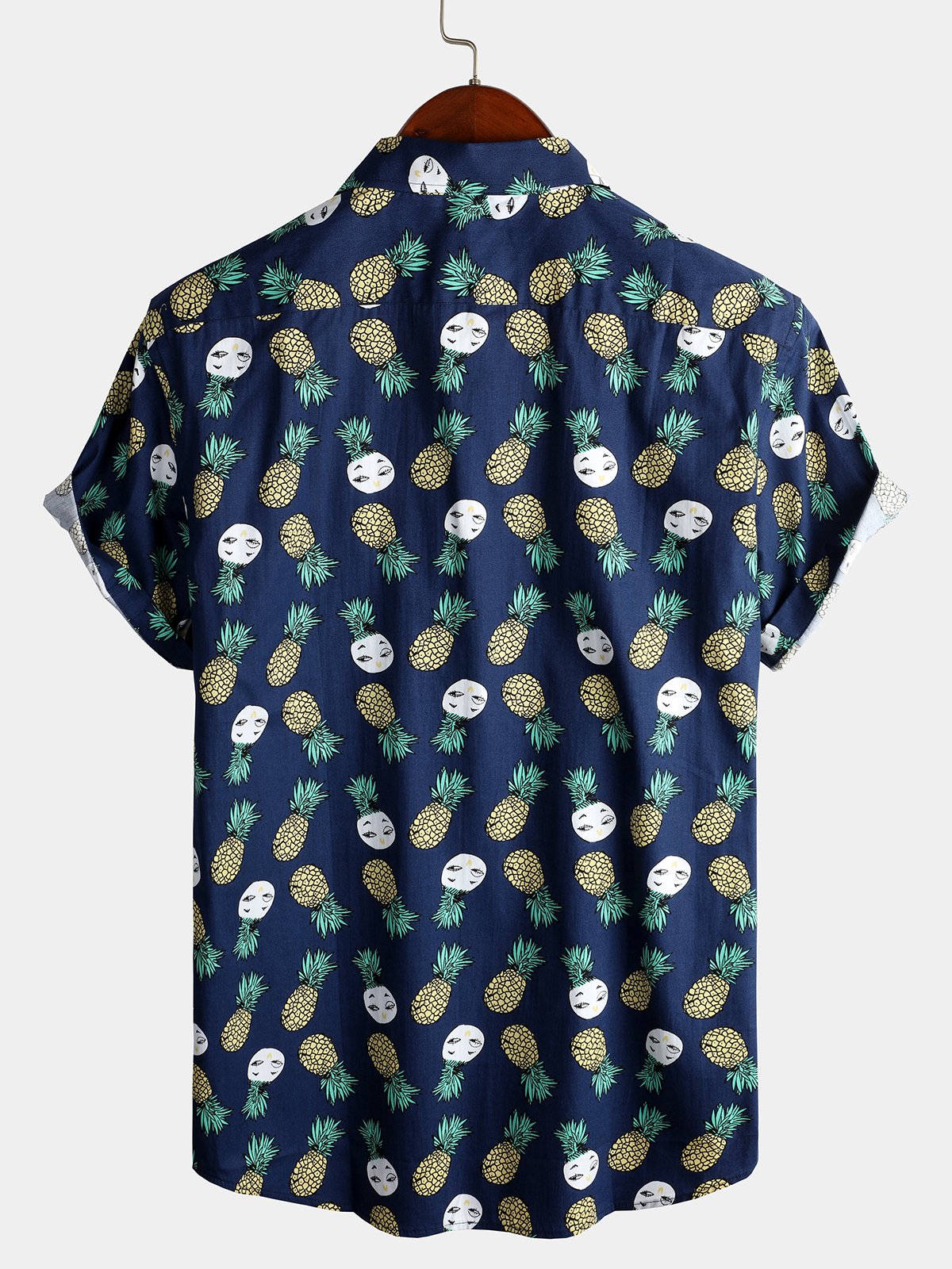 chemise d'homme en pur coton à imprimé style de vacances hawaïennes