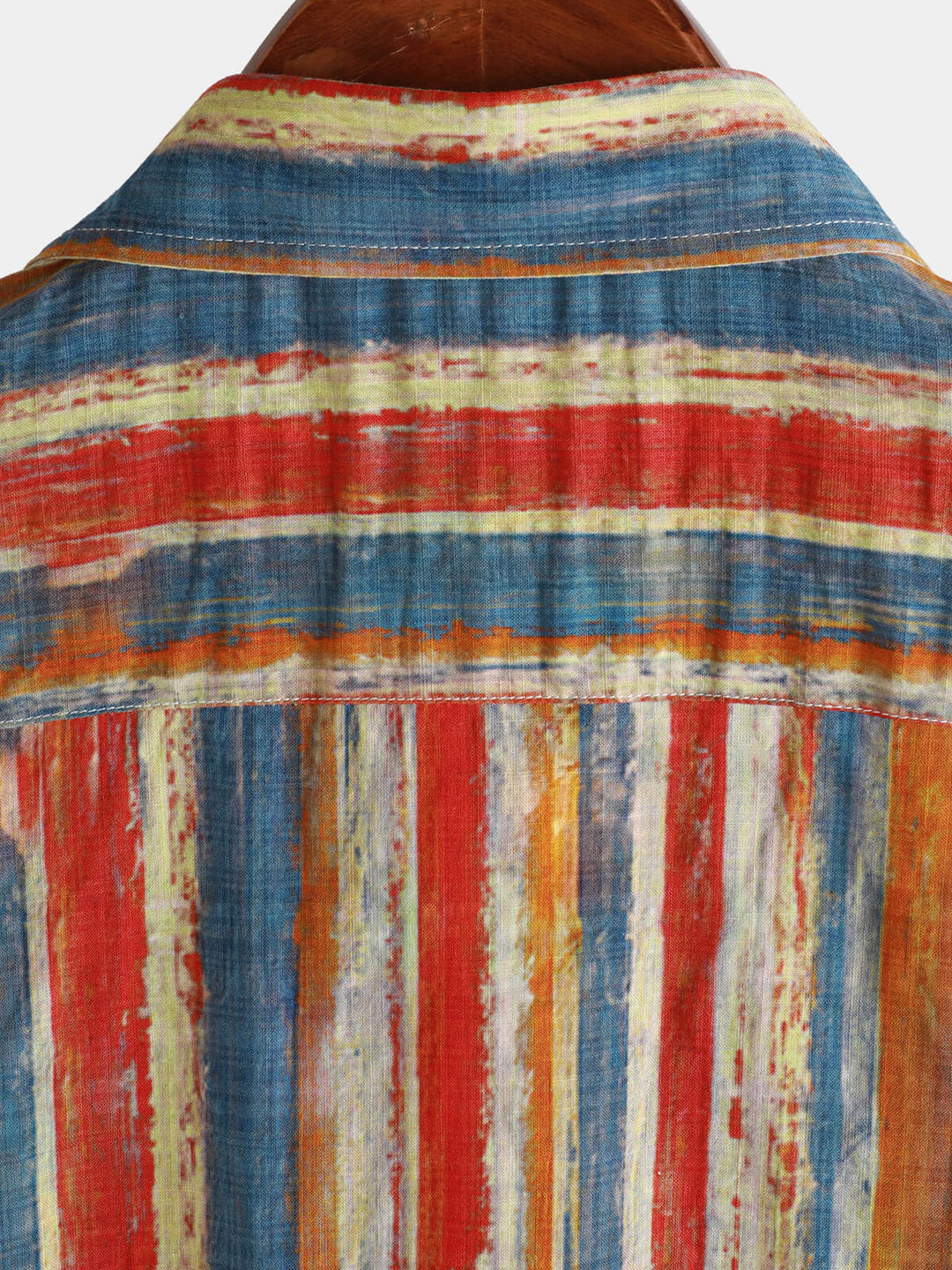 Chemise boutonnée à manches courtes pour homme, décontractée, style rétro, rayée, multicolore, vacances