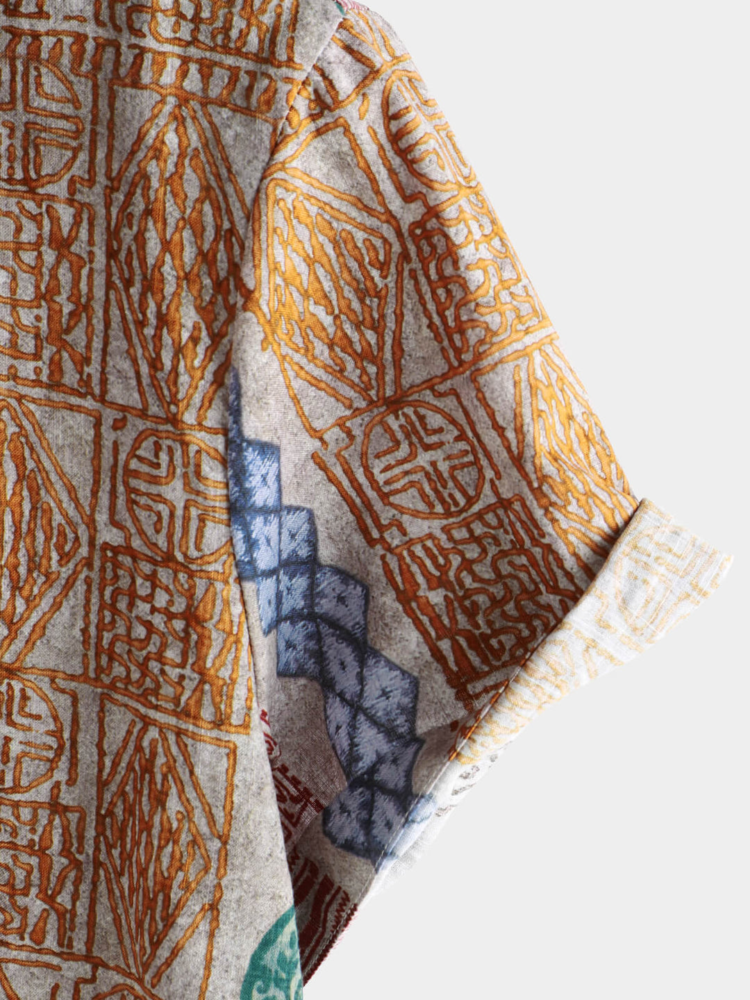 Chemise boutonnée à manches courtes et imprimé rétro à rayures pour homme