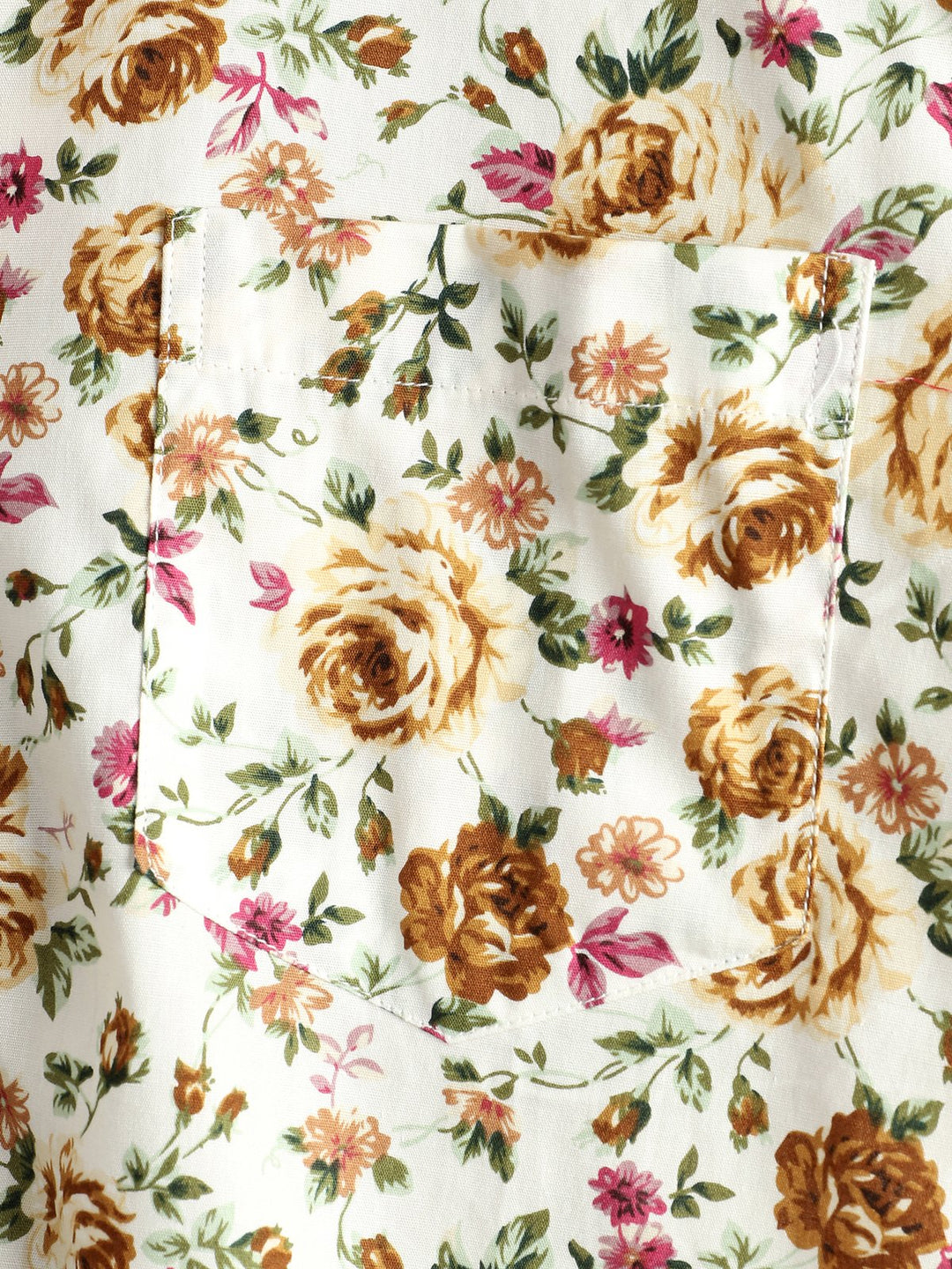 Chemise à manches courtes en coton à imprimé rose pour homme