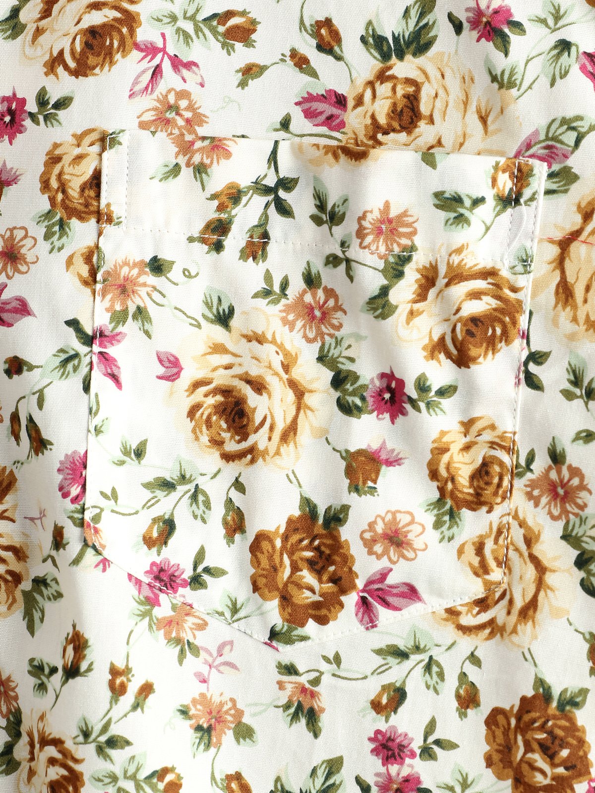 Chemise à manches courtes en coton à imprimé rose pour homme