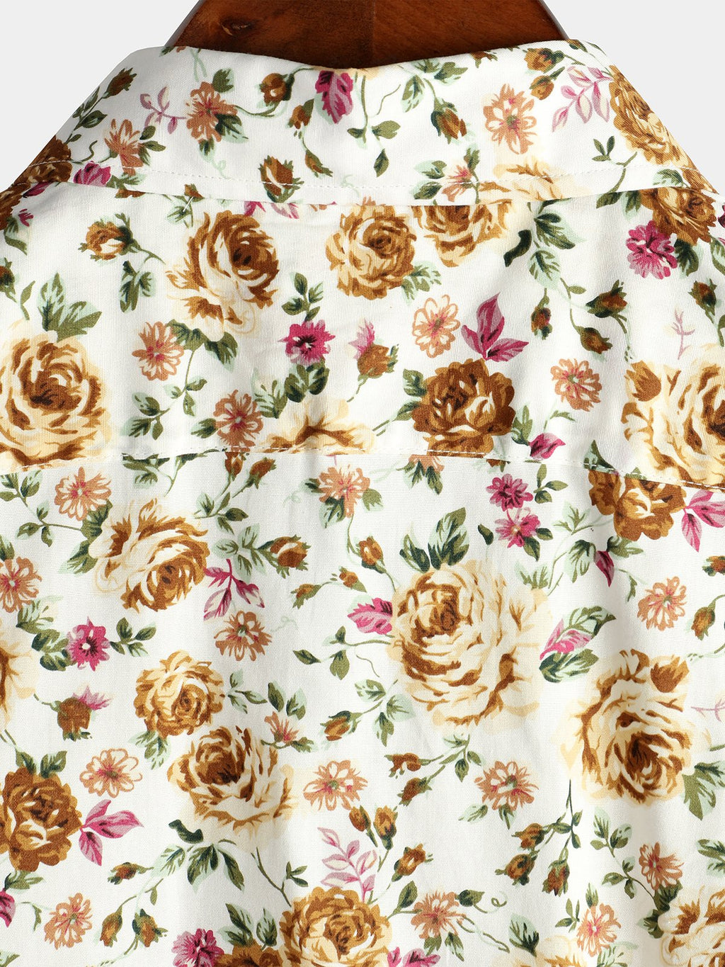 Chemise à manches courtes en coton à imprimé rose pour homme