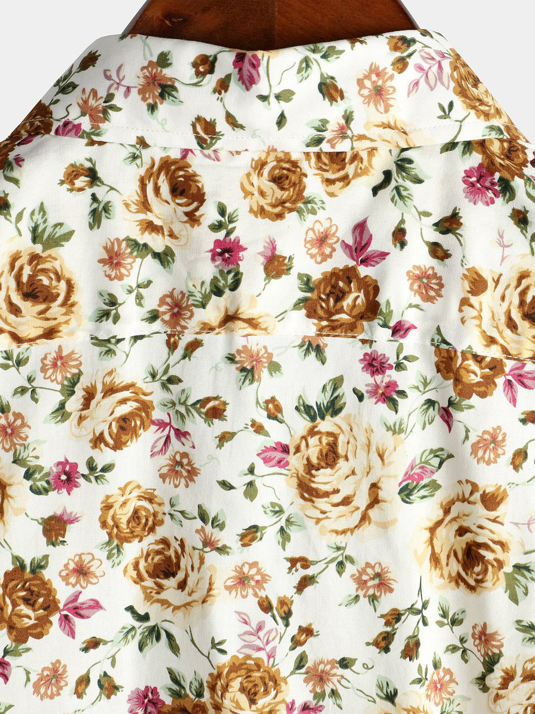 Chemise à manches courtes en coton à imprimé rose pour homme