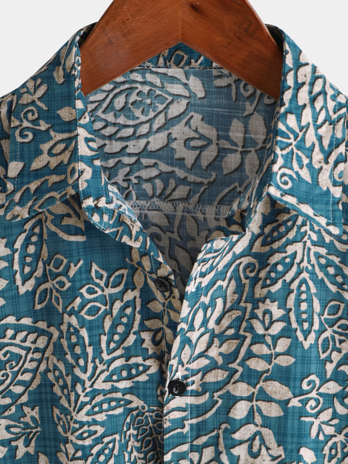Chemise boutonnée décontractée à manches courtes et imprimé rétro pour hommes