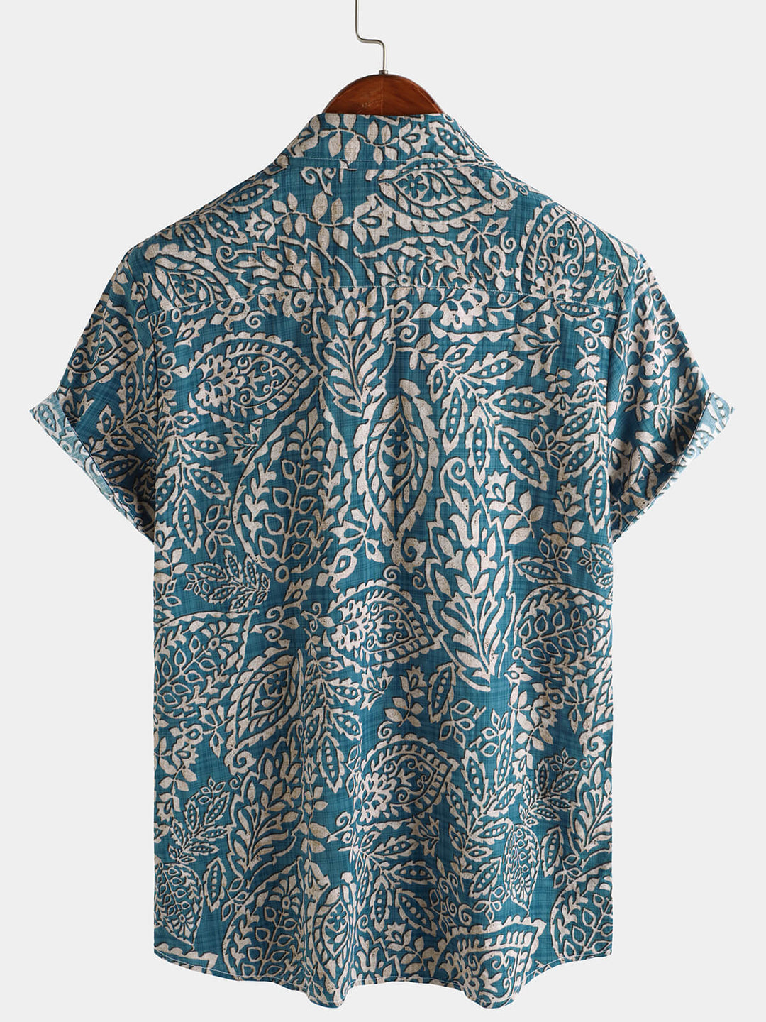 Chemise boutonnée décontractée à manches courtes et imprimé rétro pour hommes