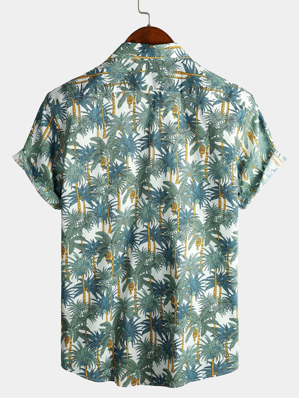chemise d'homme en pur coton à imprimé style de vacances hawaïennes