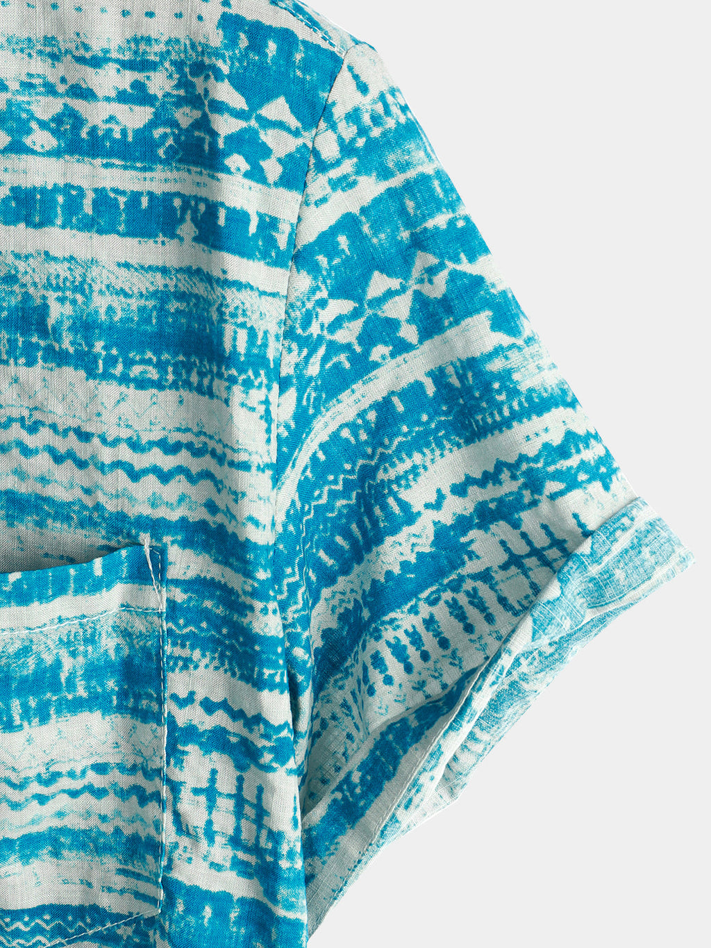 Chemise à manches courtes à imprimé aquarelle bleu abstrait pour homme