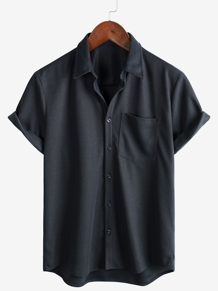 Chemise de plage décontractée à manches courtes pour hommes, coupe ample, boutonnée, été