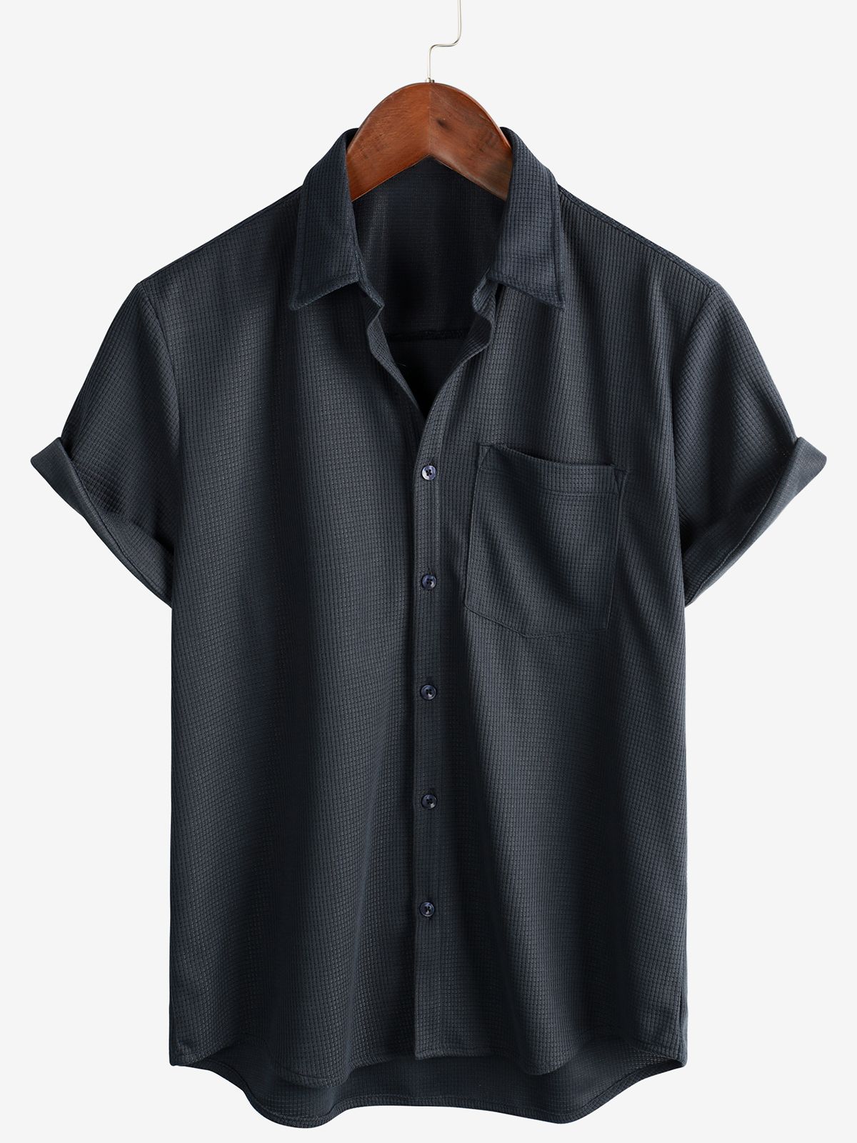 Chemise d'Été à Manches Courtes pour Homme, Col Boutonné, Style Décontracté, Coupe Ample, Plage