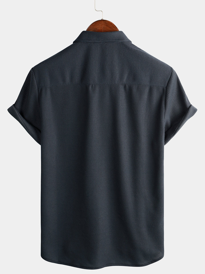 Chemise de plage décontractée à manches courtes pour hommes, coupe ample, boutonnée, été