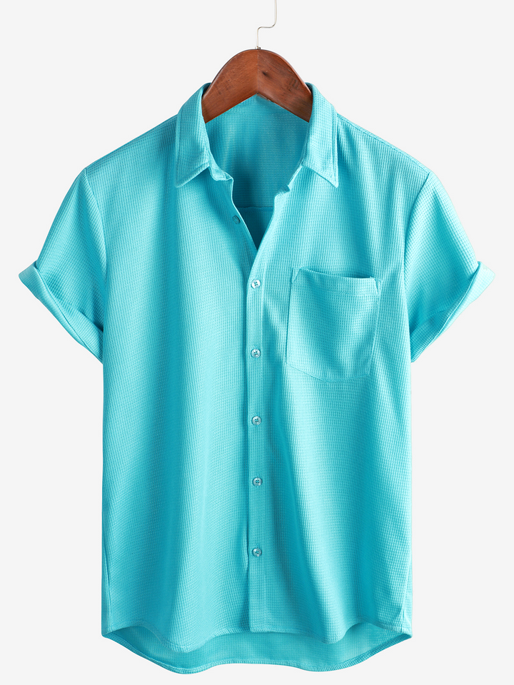 Chemise de plage décontractée à manches courtes pour hommes, coupe ample, boutonnée, été