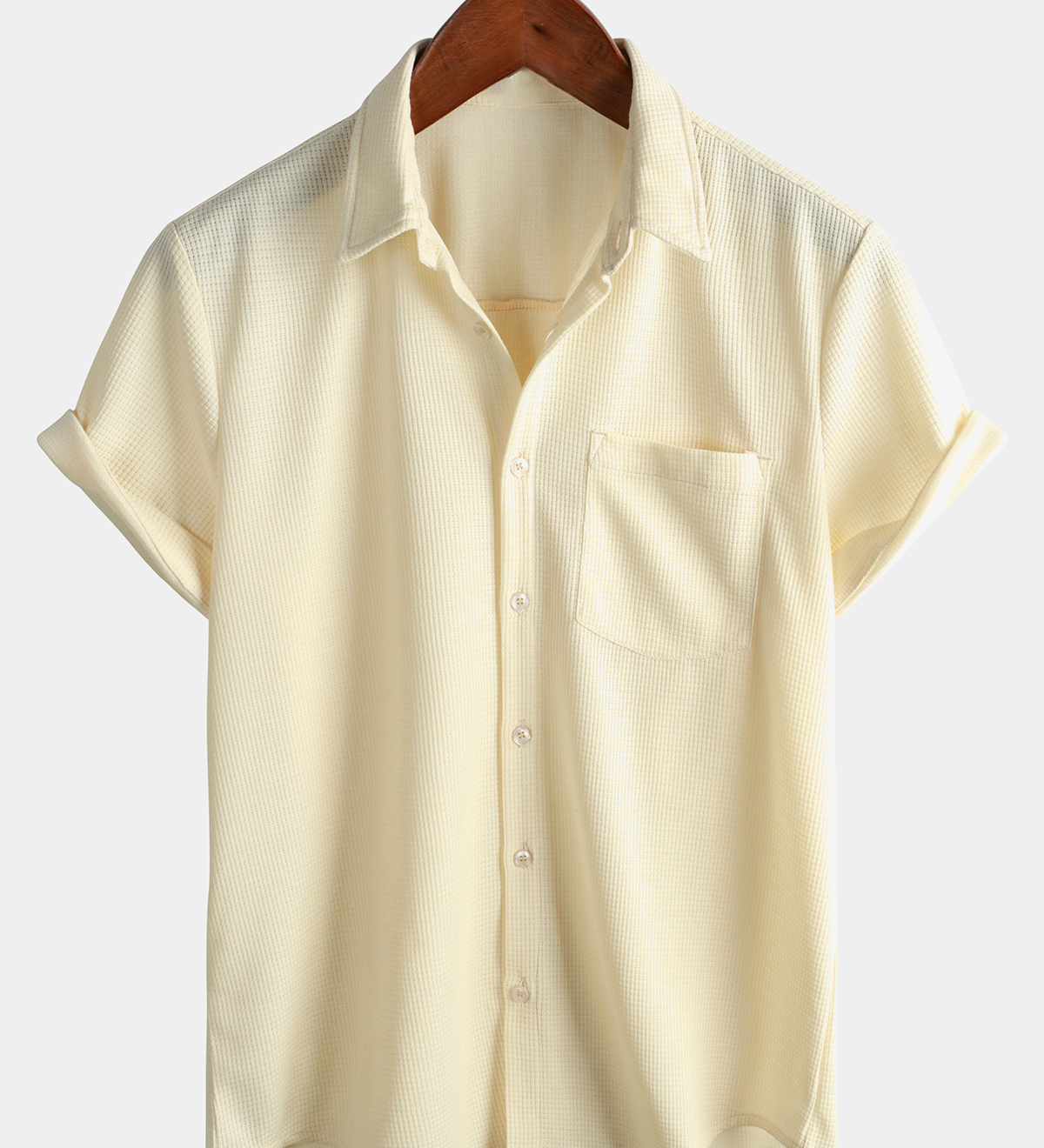 Men's Short Sleeve Summer Shirt, Button-Down Collar, Casual Style, Loose Fit, Beach