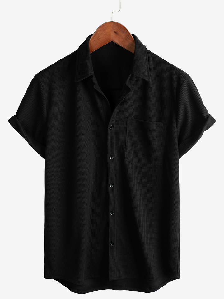 Chemise de plage décontractée à manches courtes pour hommes, coupe ample, boutonnée, été