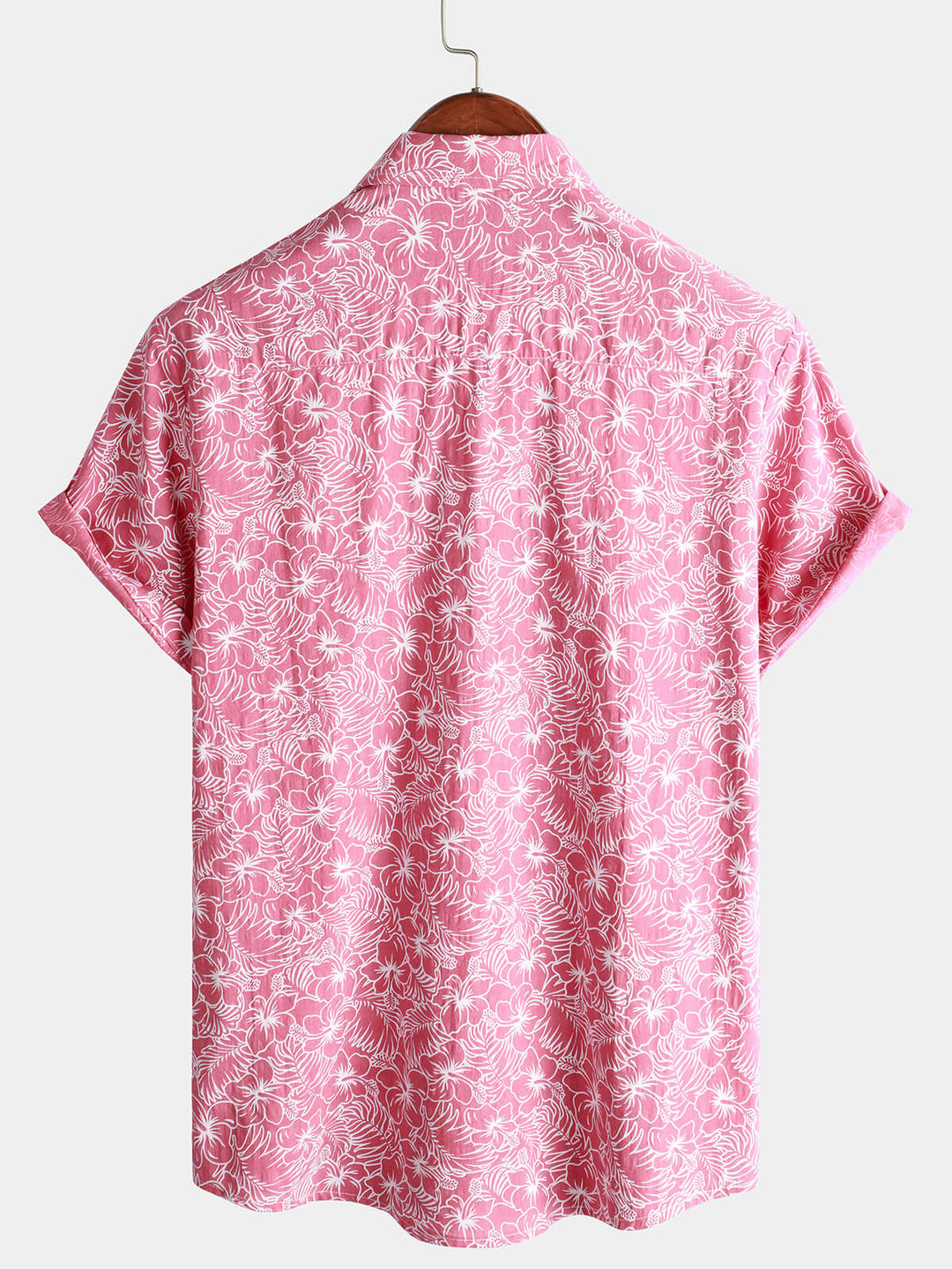Chemise hawaïenne à manches courtes en coton à fleurs pour hommes