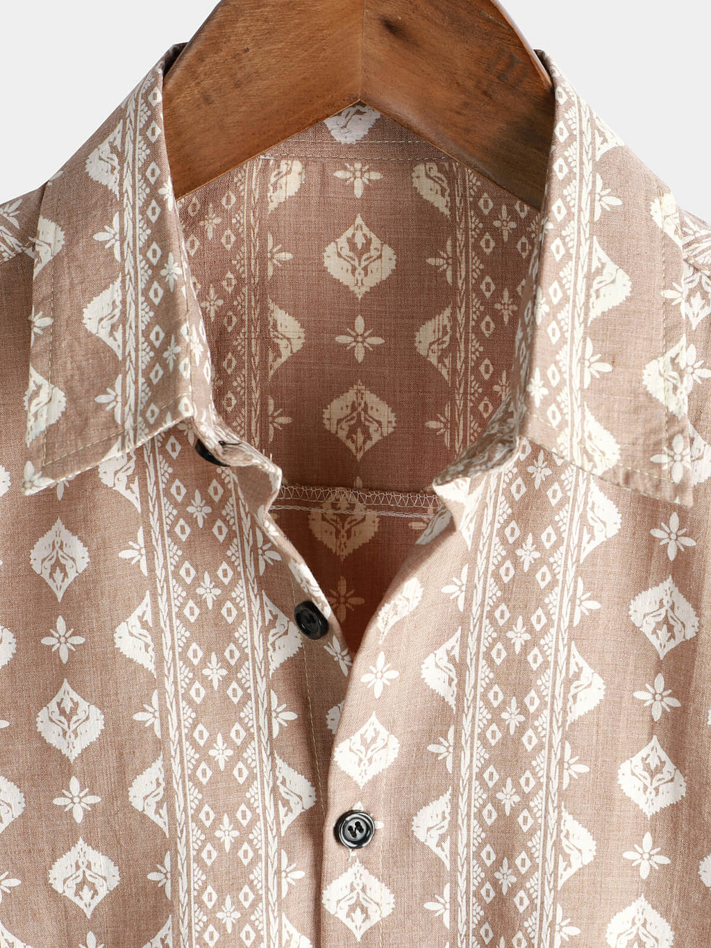 Chemise à Manches Courtes Vintage pour Homme, Rayures Marron des Années 70