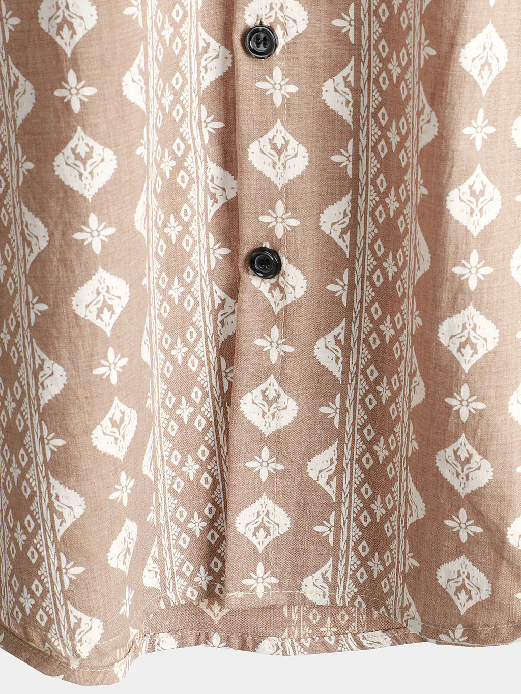 Chemise à manches courtes vintage rayée marron années 70 en coton rétro pour homme