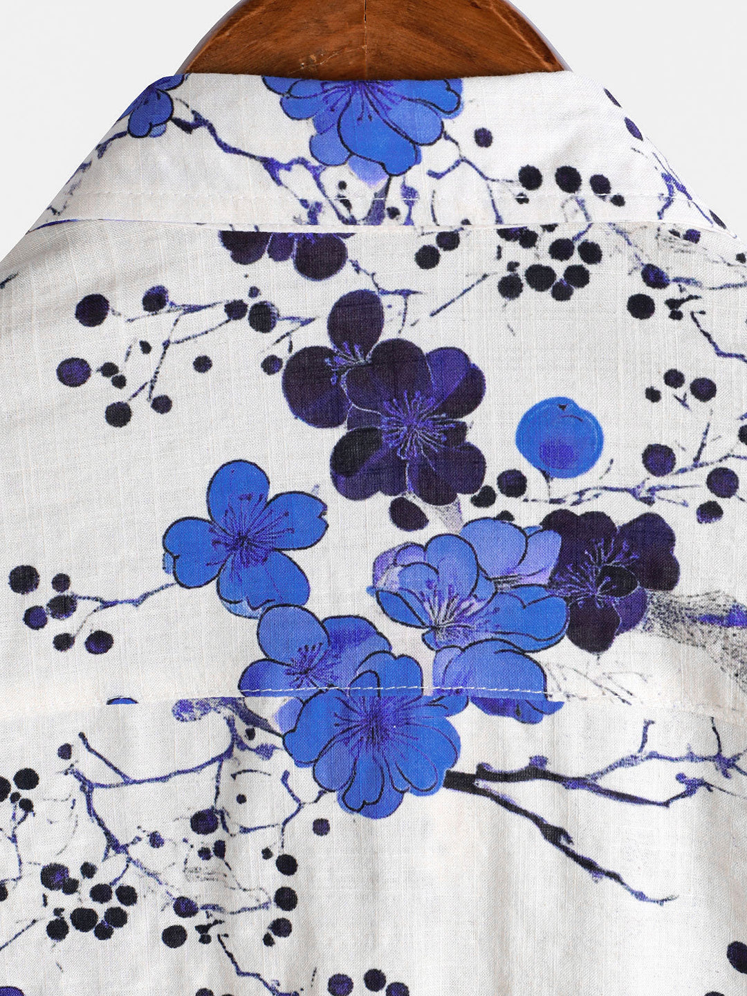 Chemise à manches courtes rétro bleue pour homme, motif vacances d&