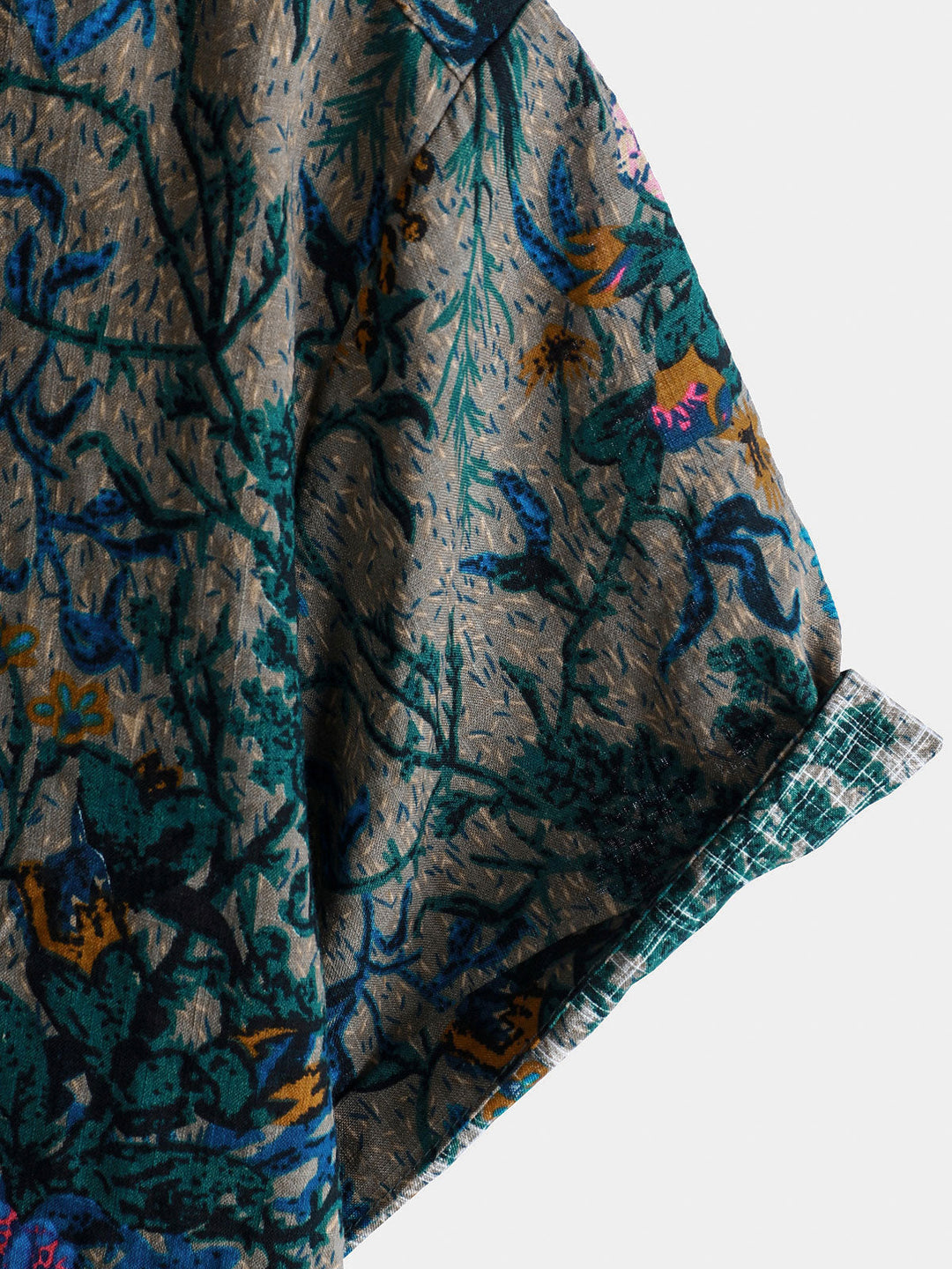Chemise à manches courtes respirante à motif floral rétro pour homme